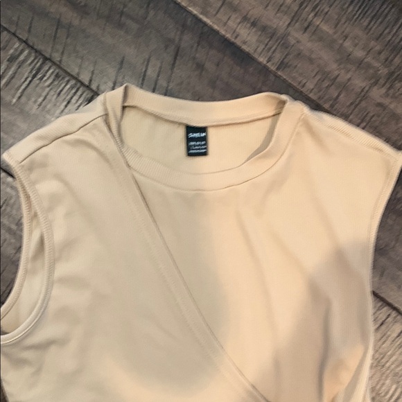 Cream Sleeveless Midi Sheath Dress - Picture 2 of 3